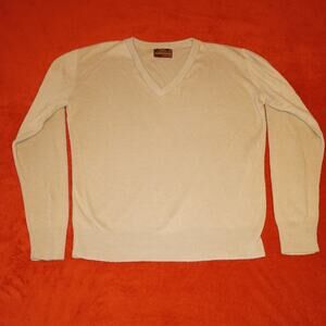 Vintage Dimensions V-neck Long Sleeve Soft Tan Shirt Women M USA Light Academia